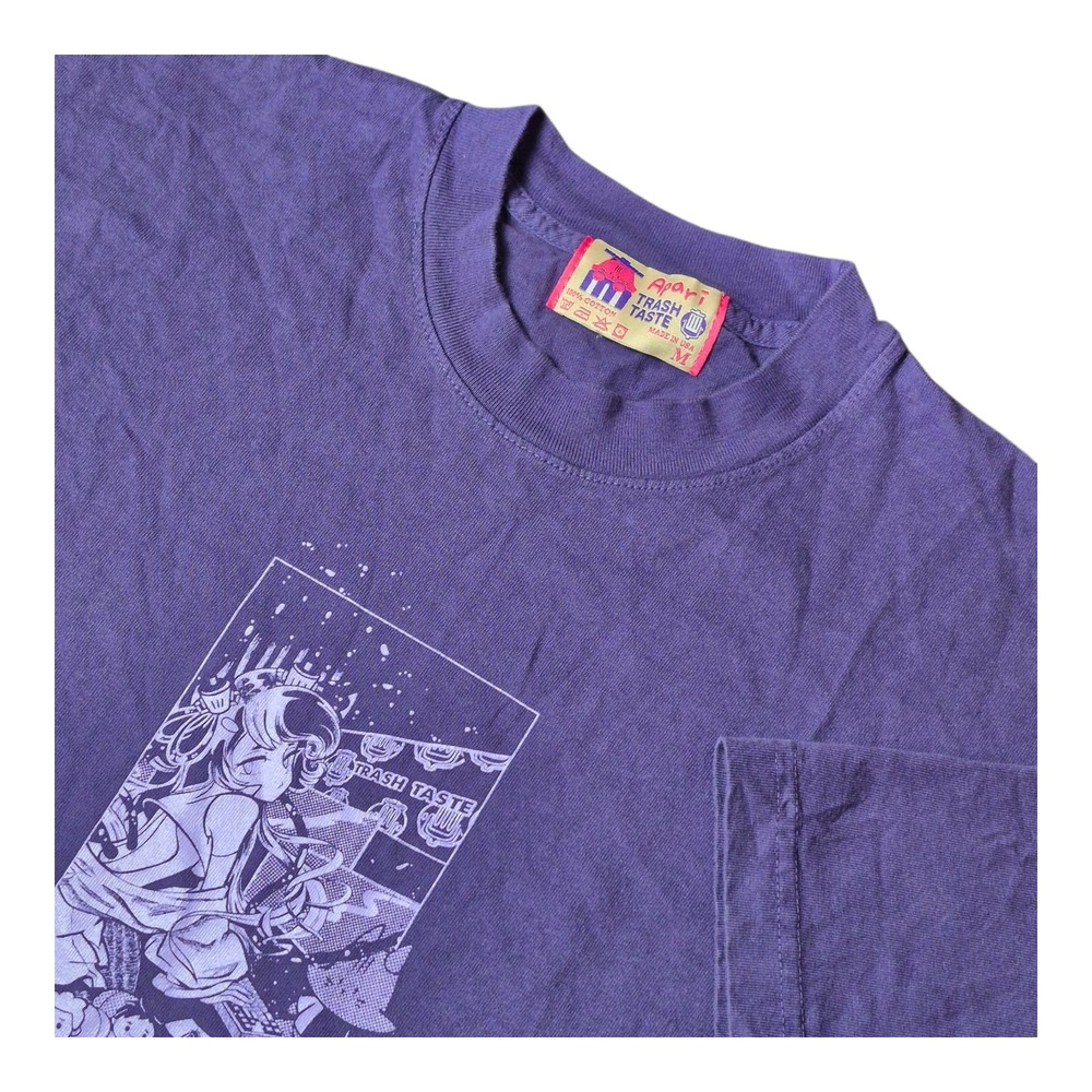 Apari Trash Taste Mens Medium Purple Anime Graphic Tee Made in USA Streetwear